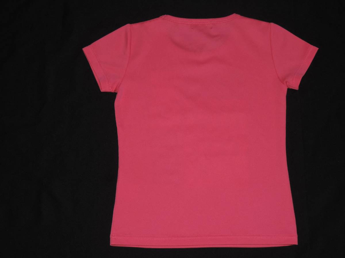 ☆DUAL　GIRLのラメロゴプリントピンクの半袖Tシャツ☆ポリエステル素材☆１３０センチ☆_画像3