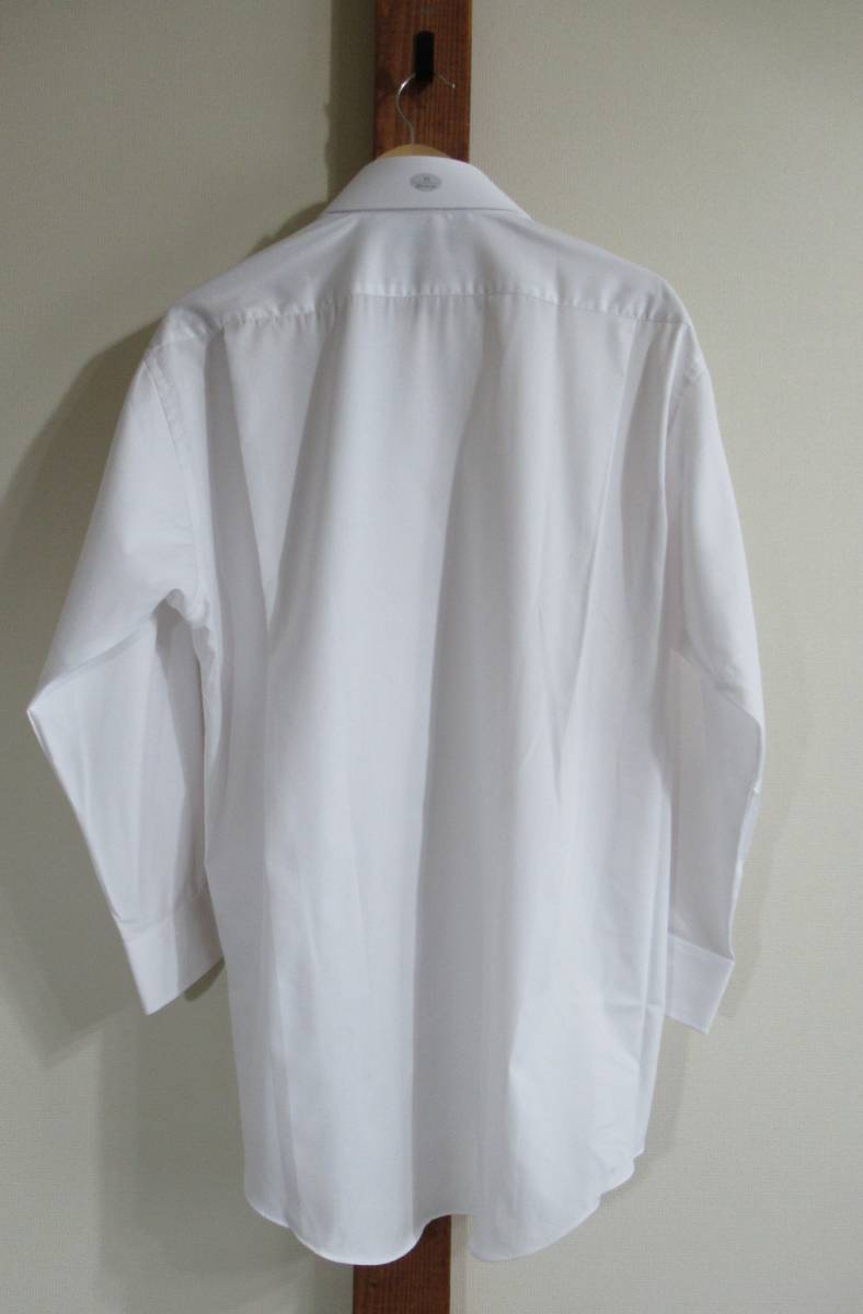 未使用品 ネック45★KANSAI YAMAMOTO/カンサイヤマモト◎シャツ レギュラーカラー ホワイト SUPER EASY IRON イージーケア UPF50+_画像3