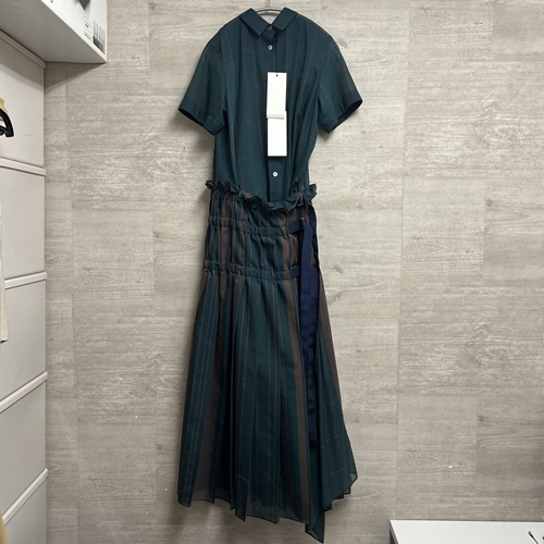 Sacai☆関税込☆アシンメトリー チェック柄 ミニシャツドレス Yahoo!オークション - sacai サカイ チェックアシンメトリー