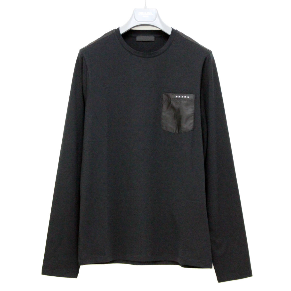 4年保証』 PRADA プラダ ポケットロゴ ロンT ブラック asakusa.sub.jp