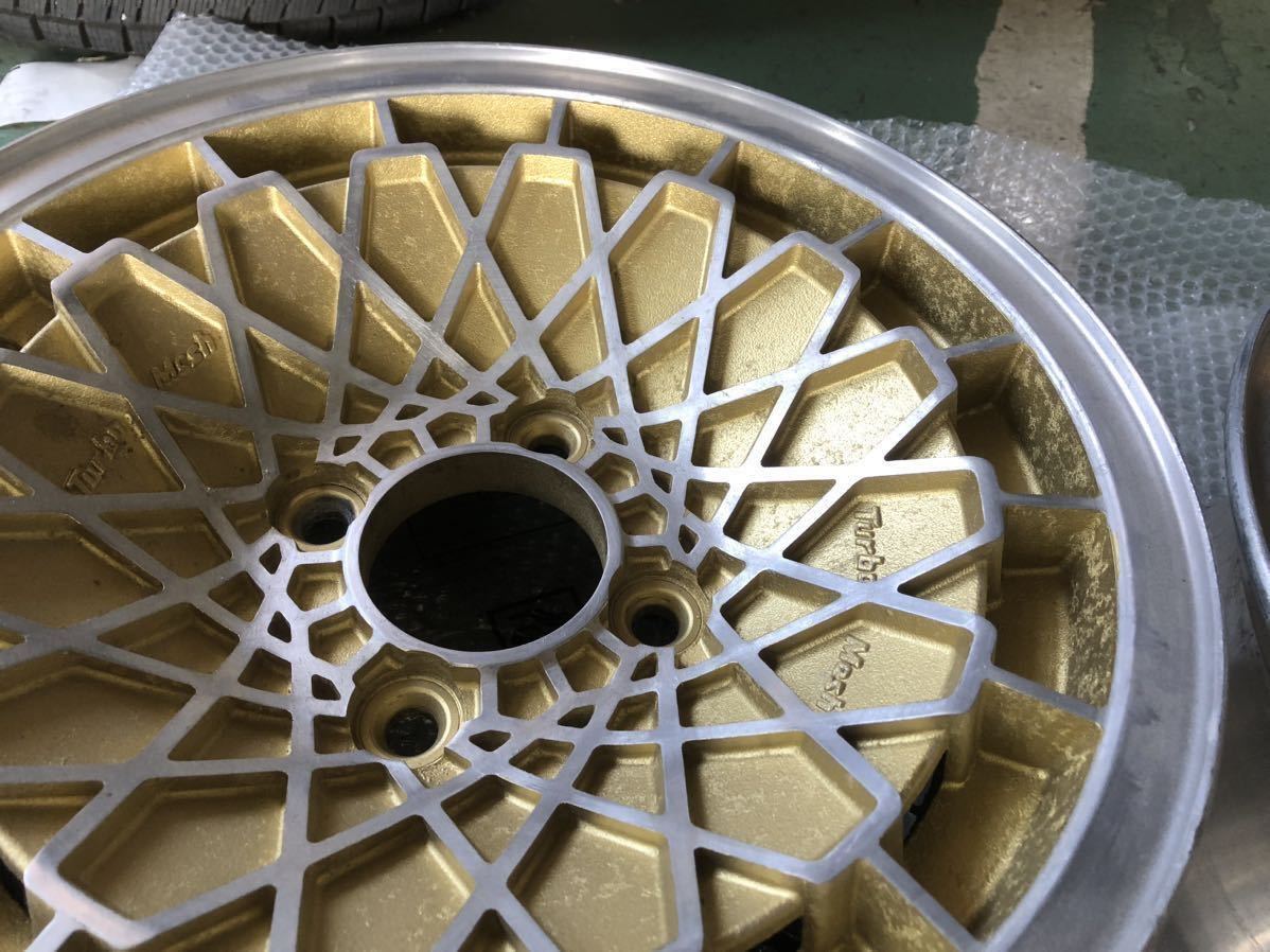 希少 旧車 ENKEI Turbo Mesh 14×6.5J 114.3 4H +10 アルミホイール 4本