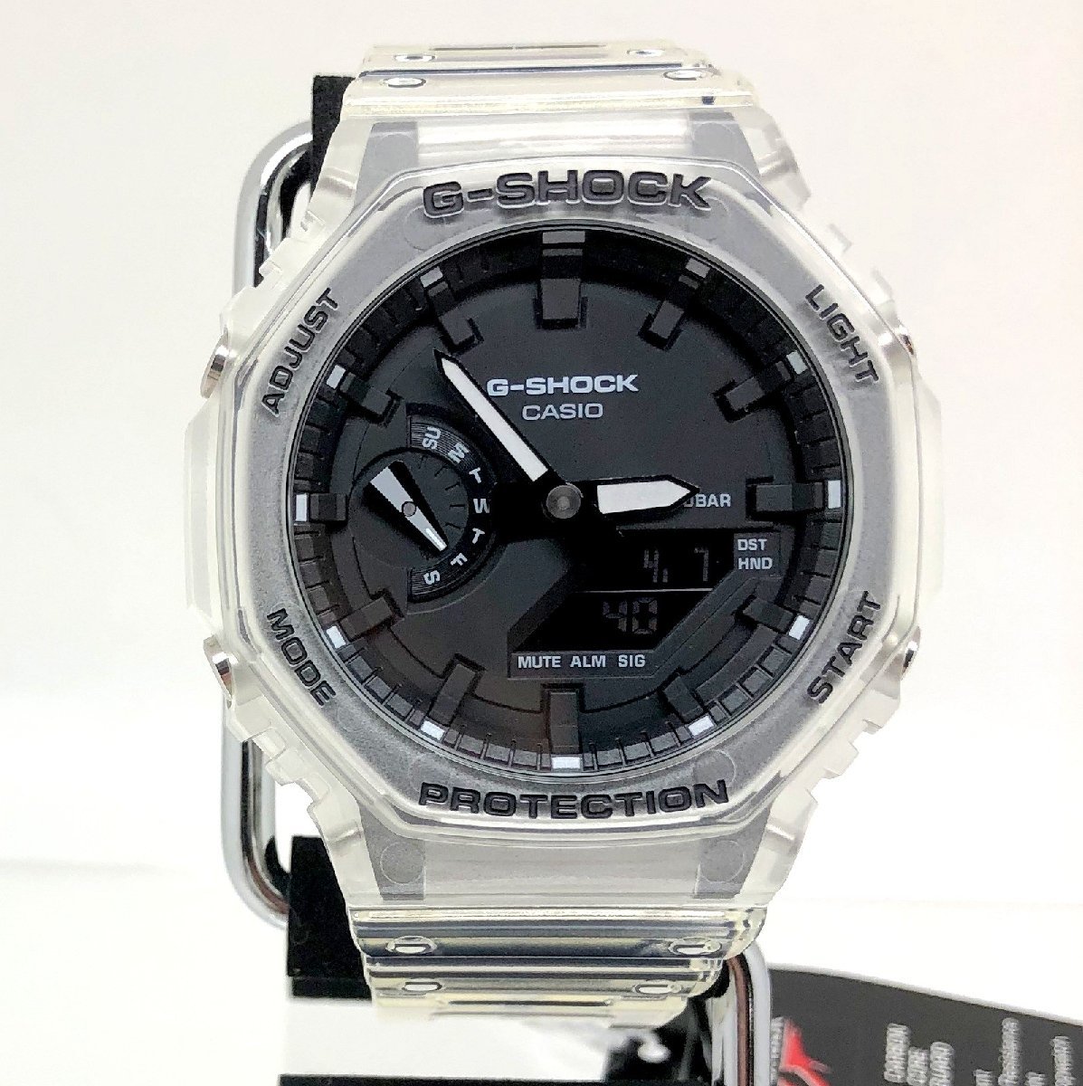 極美品 G-SHOCK ジーショック CASIO カシオ 腕時計 GA-2100SKE-7AJF アナデジ クォーツ 八角形 ホワイト スケルトン 【ITASY1H0OS5I】_画像1
