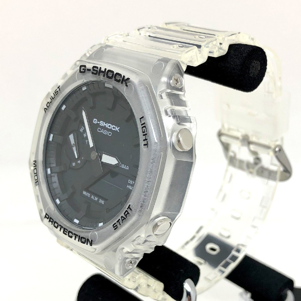 極美品 G-SHOCK ジーショック CASIO カシオ 腕時計 GA-2100SKE-7AJF アナデジ クォーツ 八角形 ホワイト スケルトン 【ITASY1H0OS5I】_画像3