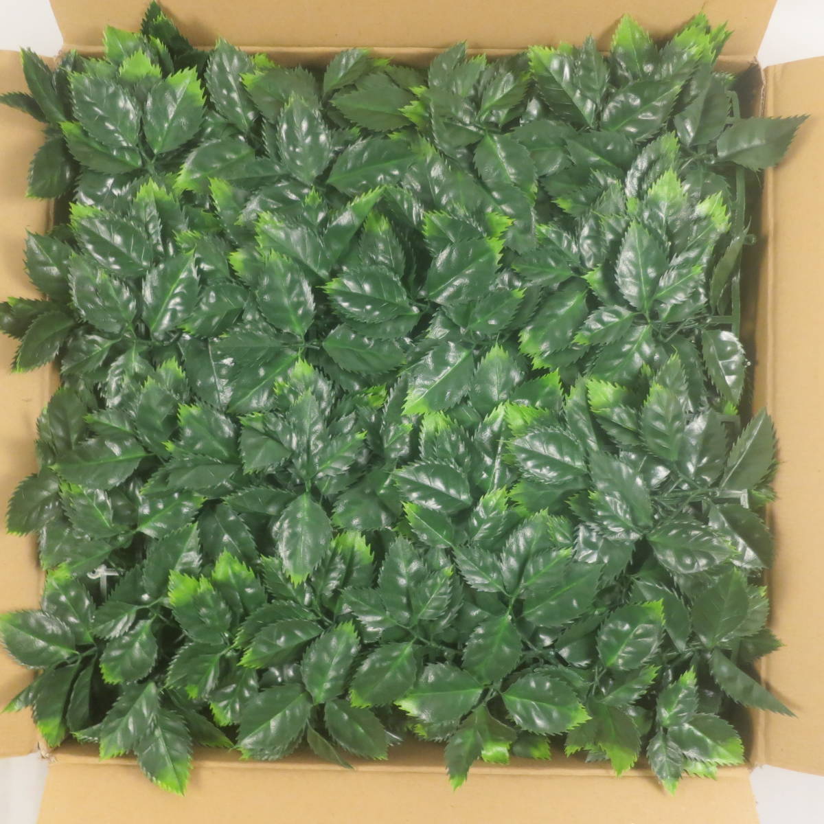 バラ葉植物模造壁緑の壁 25cm×25cm 24個在庫処分品