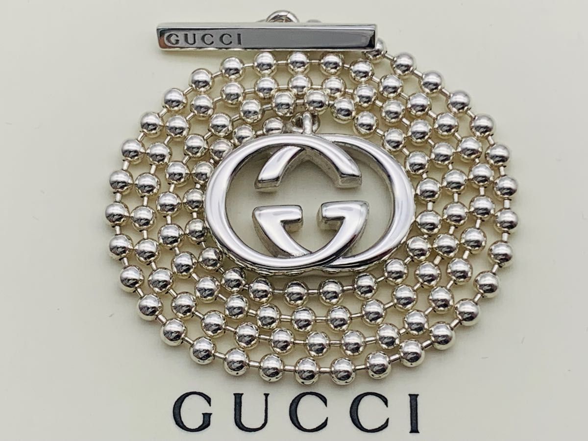極美品 GUCCI ダブルG ボールチェーン ネックレス