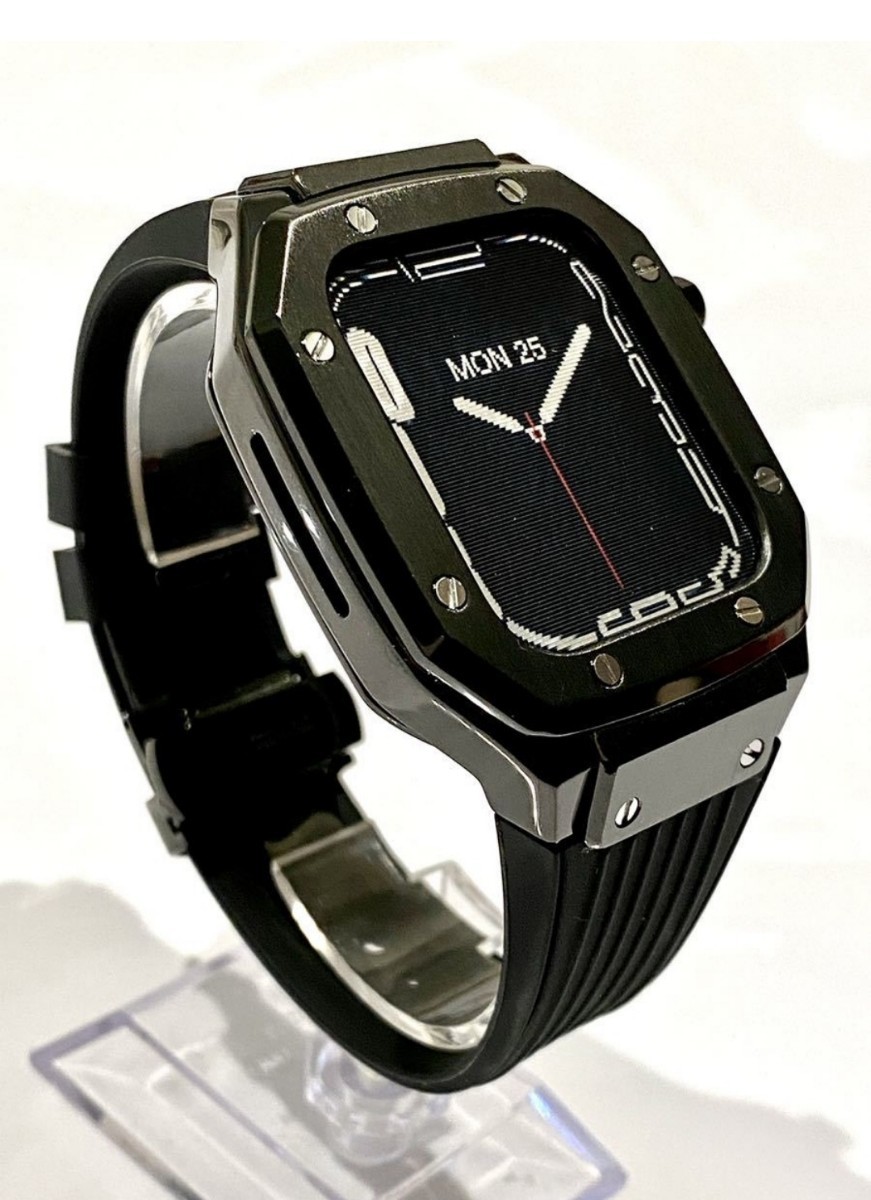 シリーズ8 44mm45mm 長さ49mm オールブラックApple Watch8用の超薄型