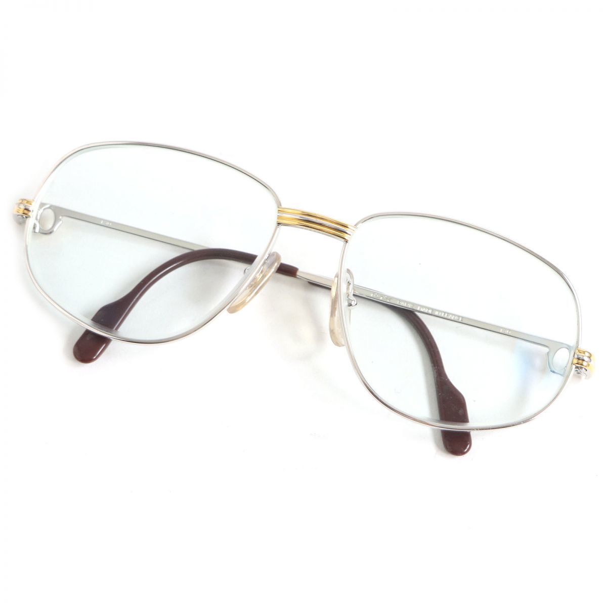良品□Cartier/カルティエ トリニティ ロゴ入り メガネ/アイウェア