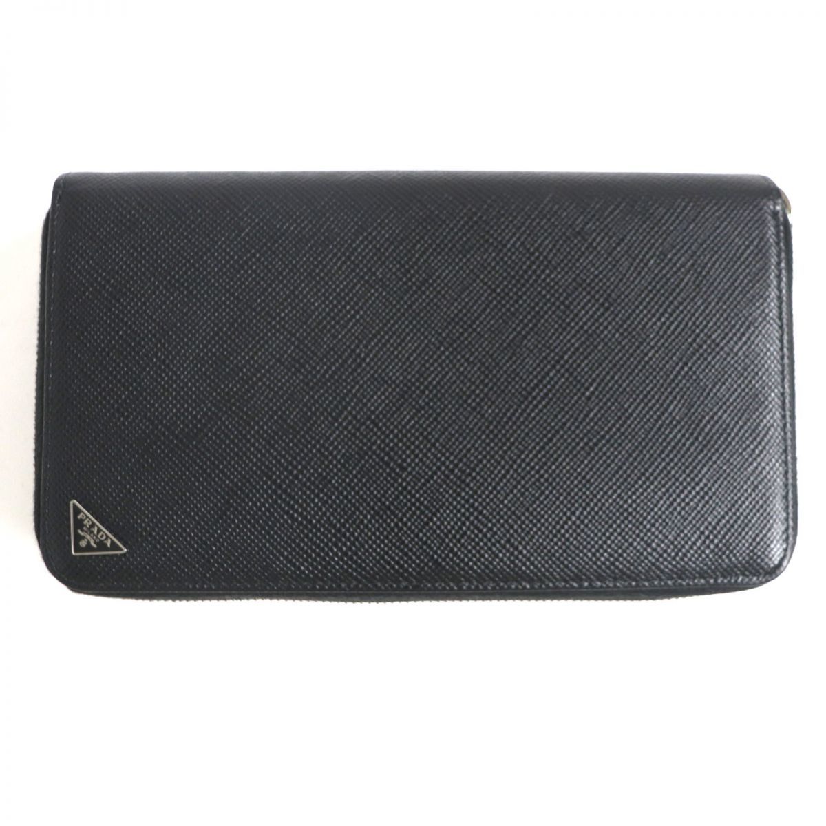 極美品▽PRADA プラダ 2ML303 三角プレート付き サフィアーノレザー