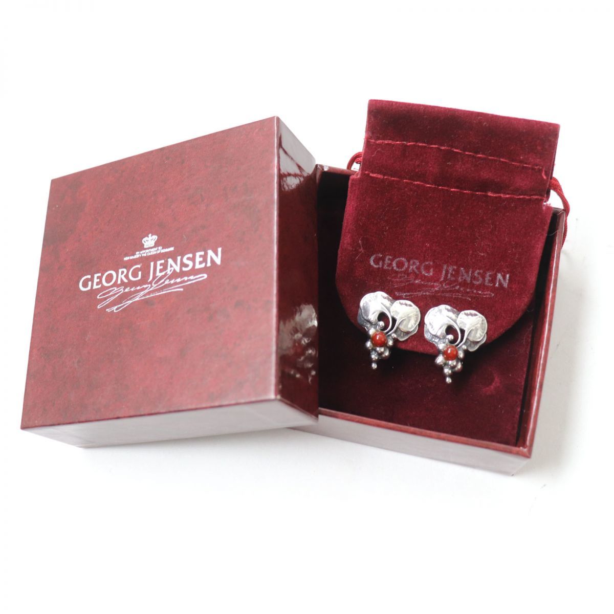 美品☆Georg Jensen ジョージジェンセン 1996 SV925 葡萄 カーネリアン