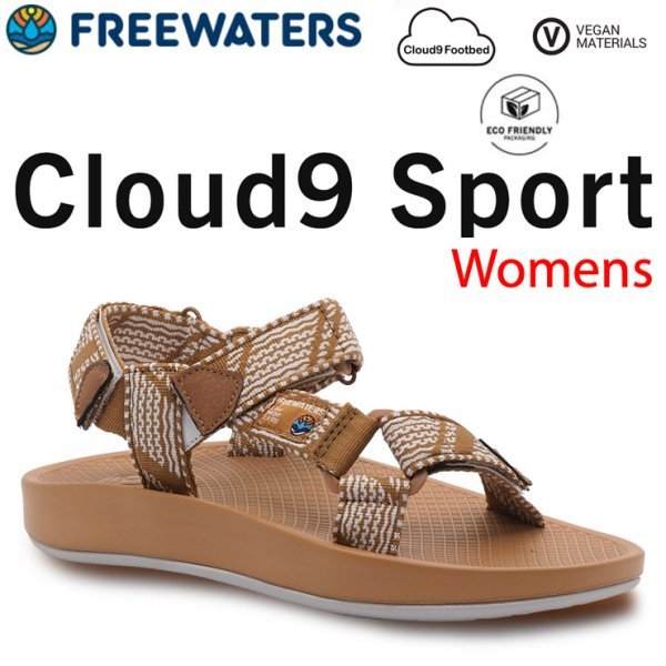 正規 Sport Cloud9 フリーウォータース freewaters ストラップサンダル ビーチサンダル 【送料無料】サンダル WMS WO-089-CAMEL　23cm (Womens) 23.0cm