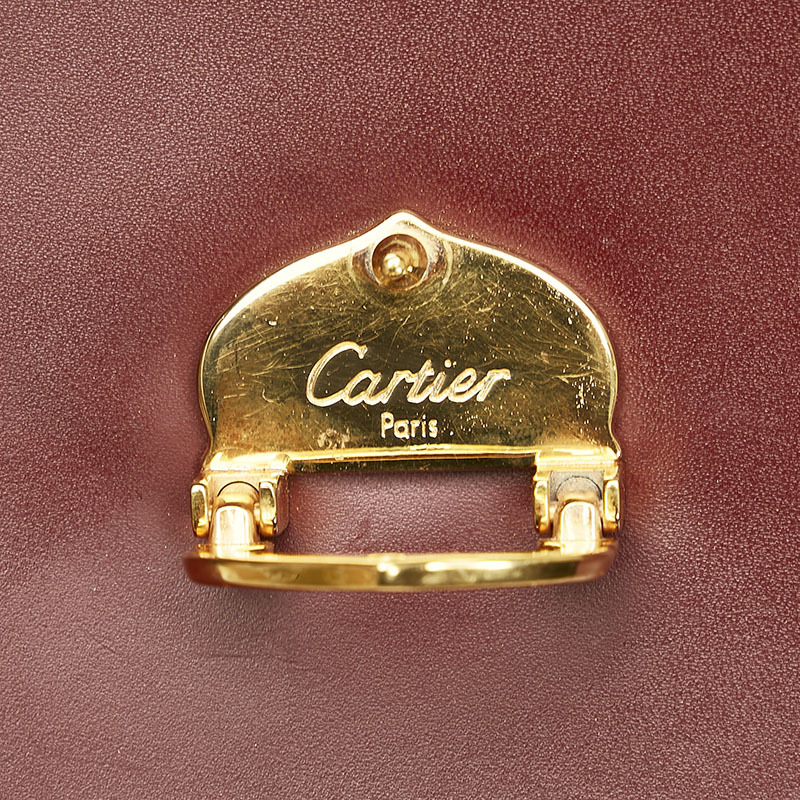 カルティエ マストライン ハンドバッグ ボルドー ワインレッド レザー レディース CARTIER 【中古】_画像7