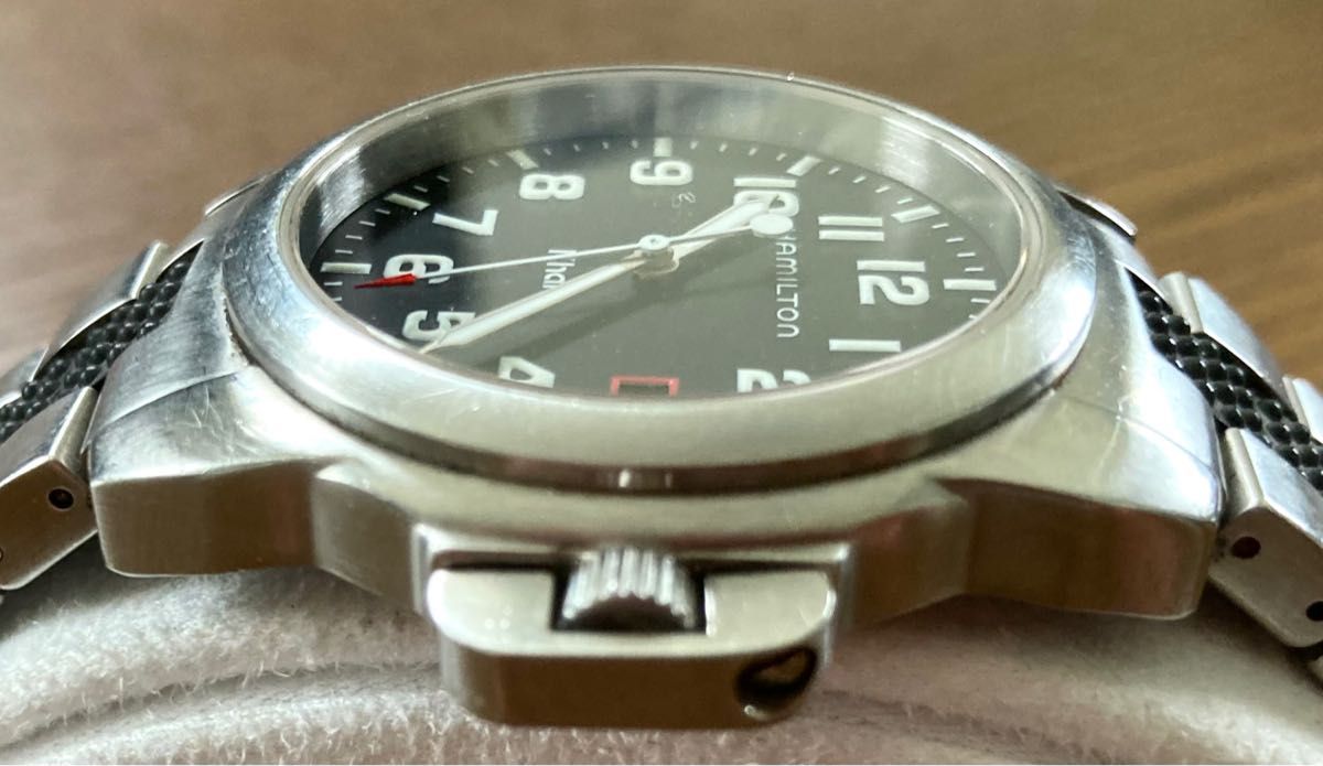 HAMILTON ハミルトン Khaki カーキ 6309 デイトクォーツ 純正ブレス 美品