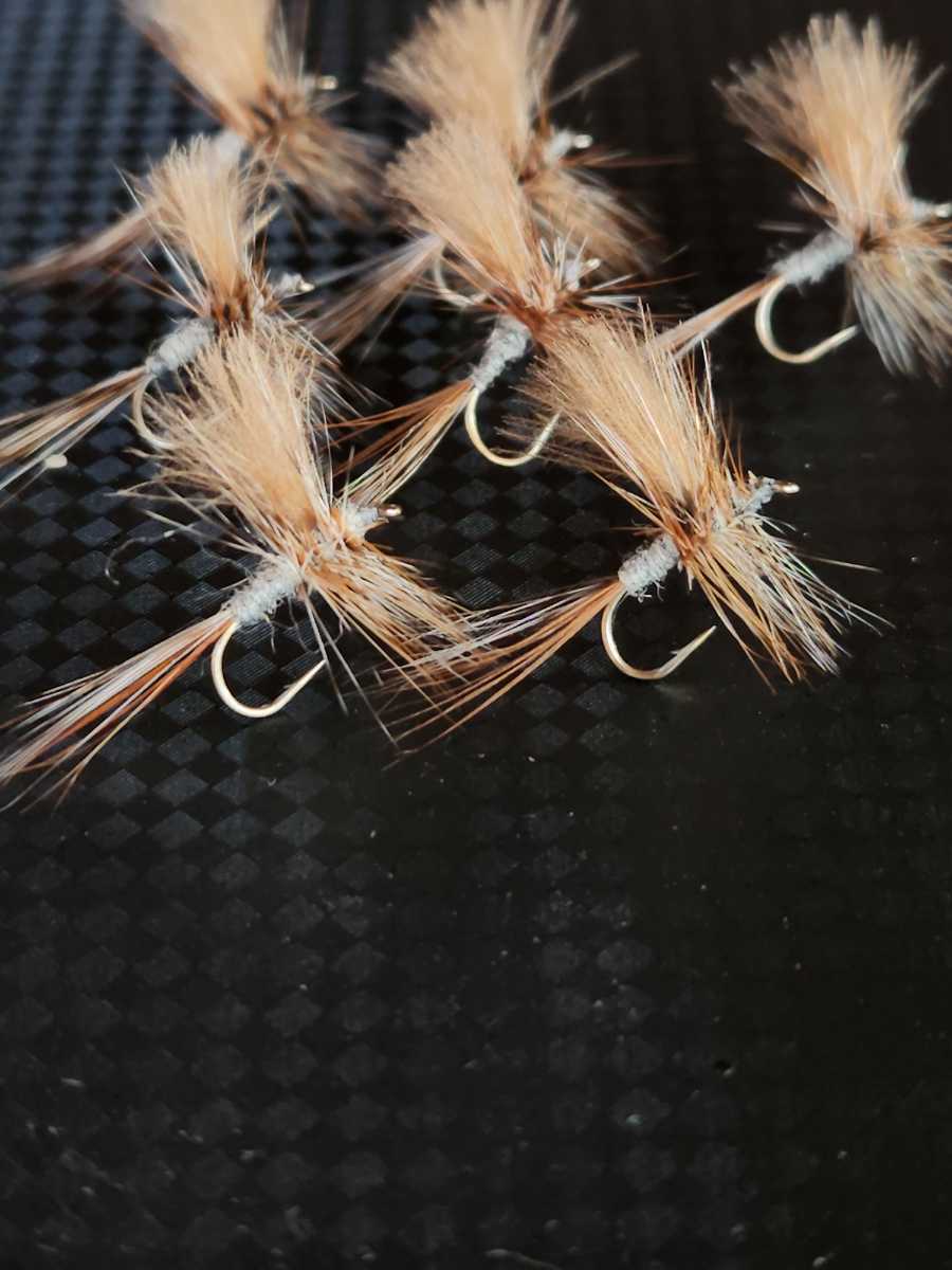 oila. fly CDCso Lux Dan #12 7шт.@CDC Adams dry fly - kru Brown & Grizzly mei fly laiz..