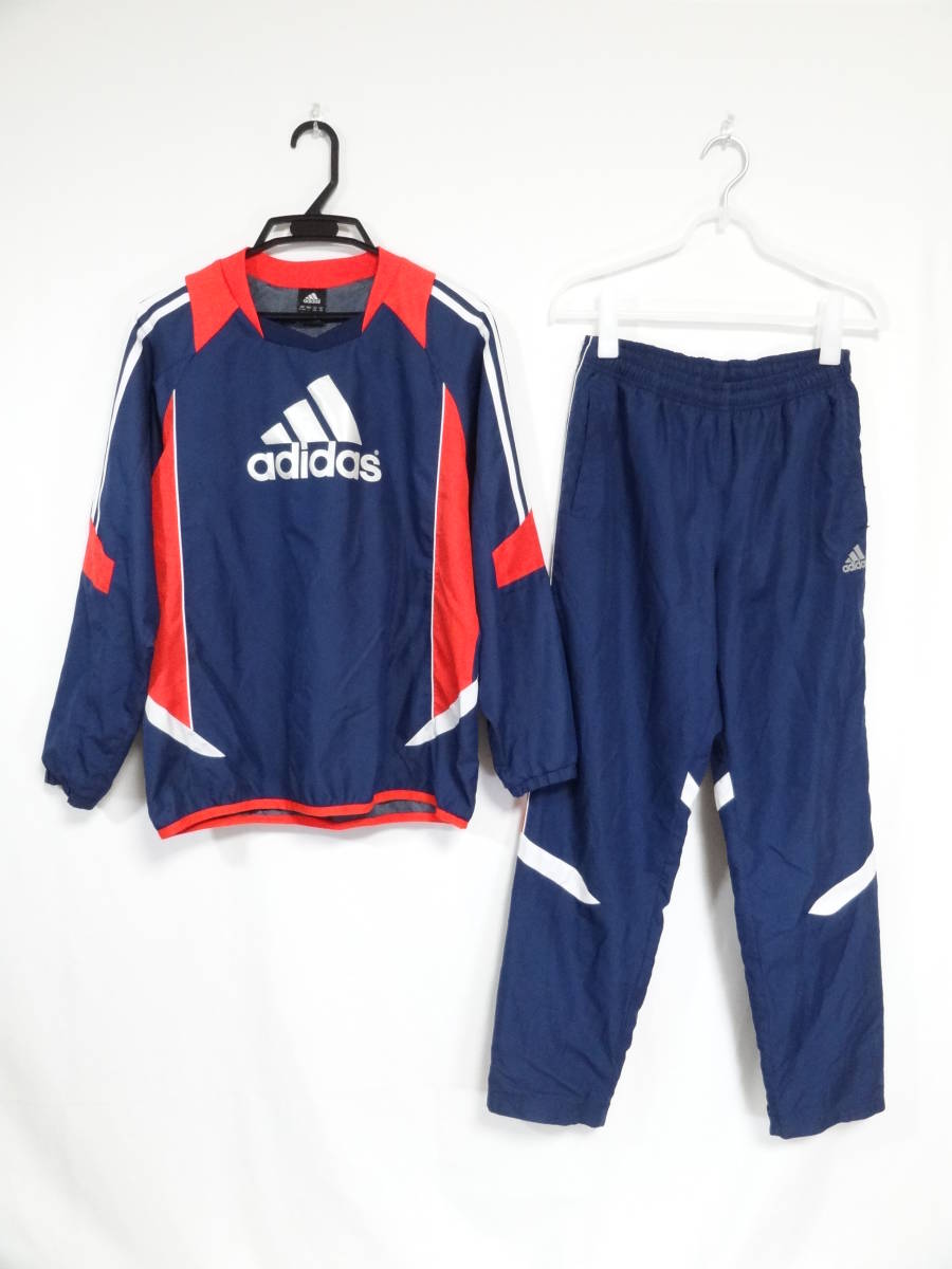  Adidas adidas lining mesh pi stereo jacket pants wear setup top and bottom Junior 160cm postage 510~ navy navy blue 