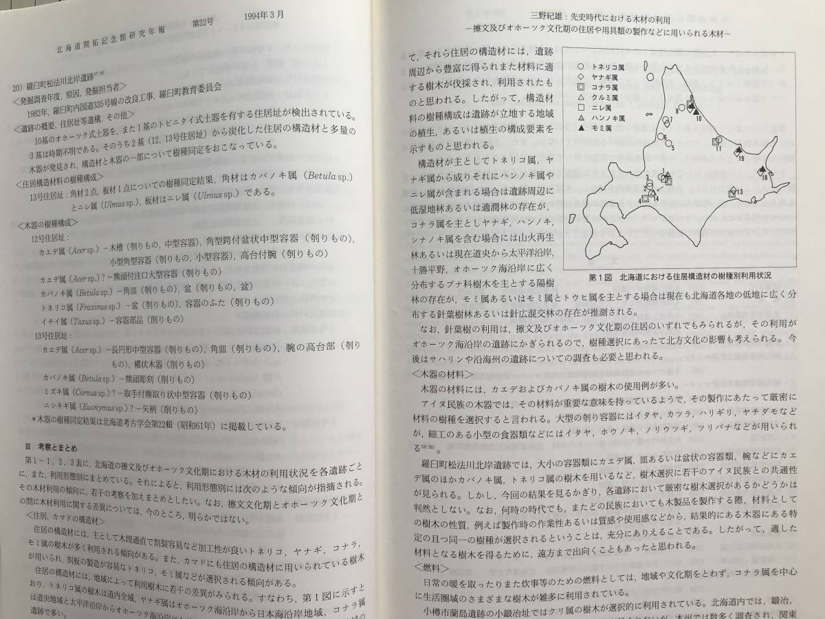 『北海道開拓記念館研究年報 第22号 「渡島半島におけるブナ林の北限到達年代」他』「北海道西南部における明神講」 他　2199_画像4