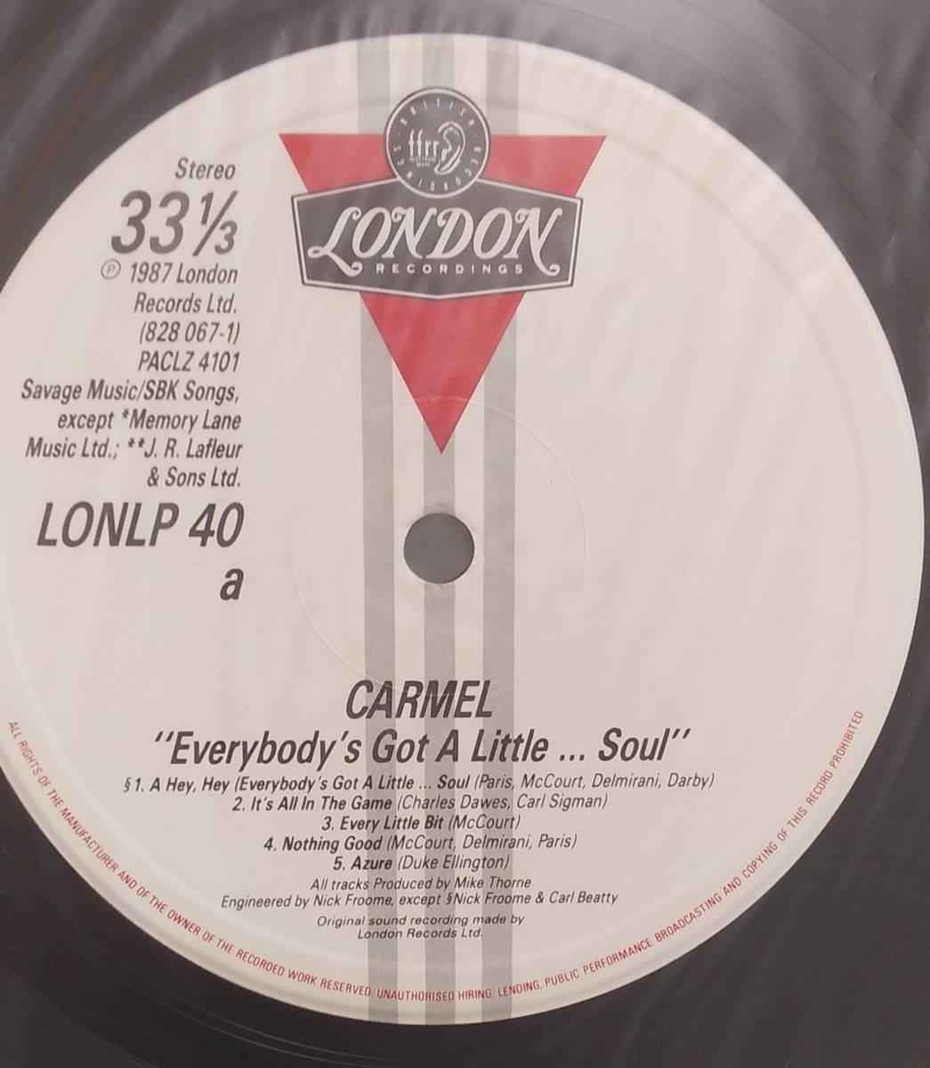 匿名・送料無料！　カーメル/Carmel 　　LP　「Everybody's Got a Little...Soul」_画像4