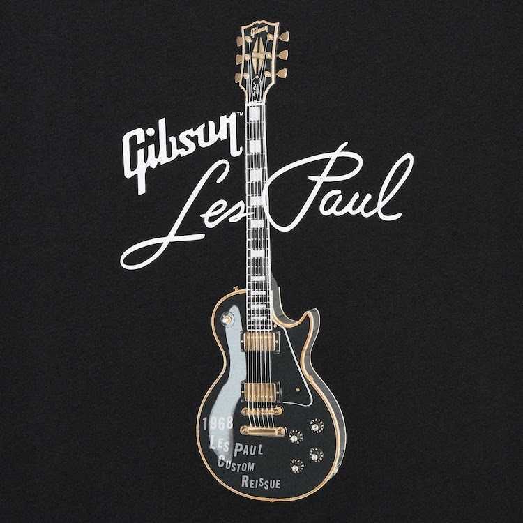 3XLサイズ 新品 ギブソン レスポール カスタム UT ユニクロ 半袖Tシャツ ブラック 黒色 Gibson エレキギター コラボ スタンダード XXXL