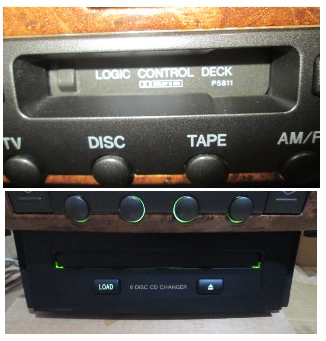  Toyota /TOYOTA UCF30 Celsior 6 disk change CD changer & cassette wood style panel P5811 used 