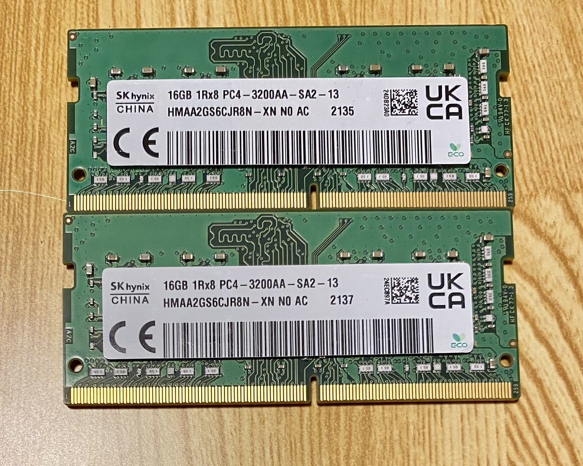ノートPC用メモリー DDR4 合計32GB 16GB ×2枚 PC4-3200AA SK hynix