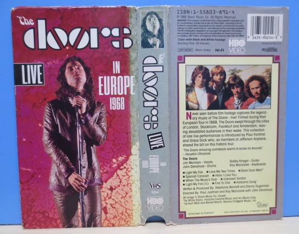【VHS】 ドアーズ The Doors Live in Europe 1968 輸入ビデオ 58分 Hi-Fi Mono Dolby_画像1