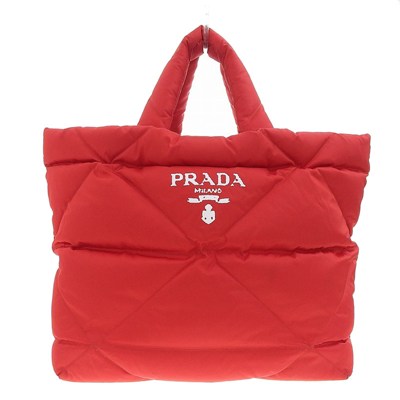 プラダ PRADA パデッドRe Nylon トートバッグ ファブリック ナイロン レッド トートバッグ 2VG082 美品 新入荷 OB1416_画像1