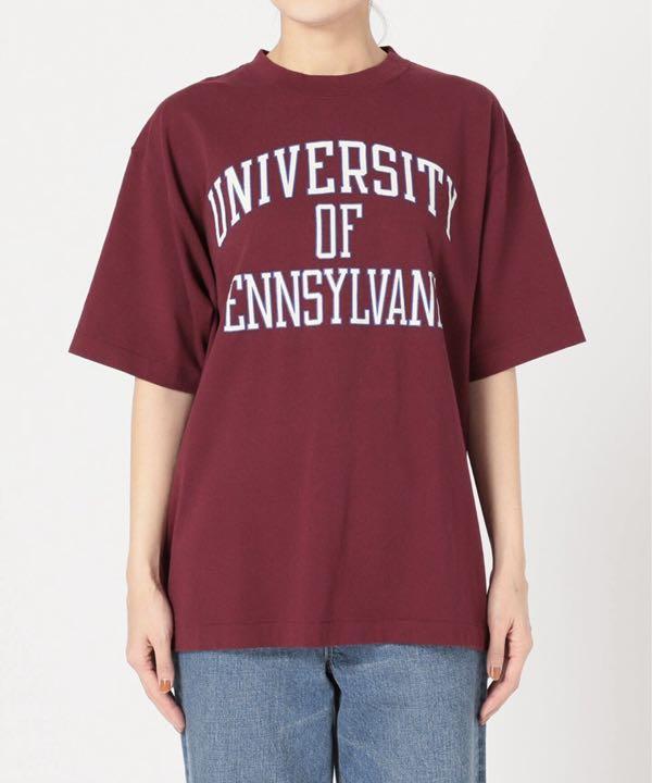 送料無料 新品 COUTURE D’ADAM UNIV OF PENNSYLVANIA T-SHIRT 40 バーガンディ 日本製 クチュールドアダム カレッジ Tシャツ DADAM _画像8