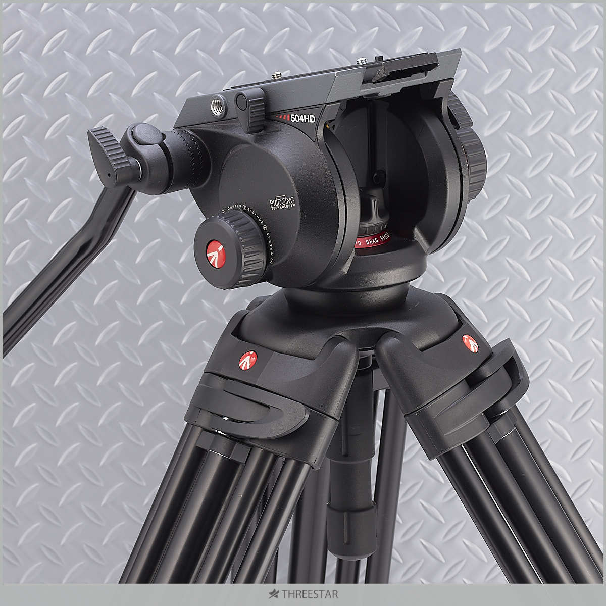 Manfrotto マンフロット 546B/504HD ビデオ用 三脚 雲台 セット 美品で