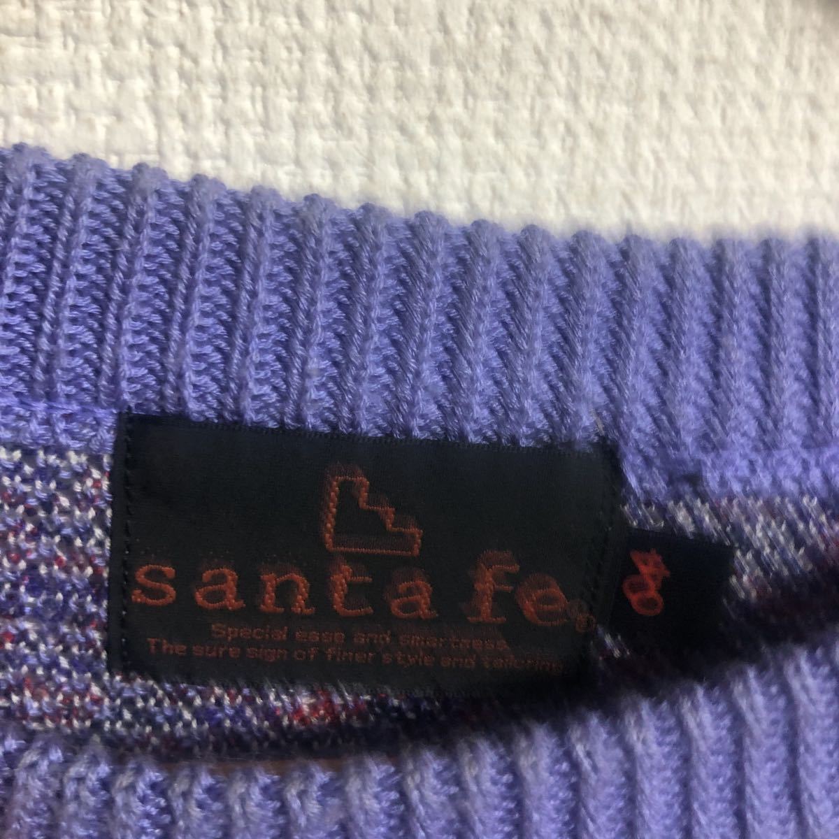 [ б/у одежда ]Santa fe акрил вязаный длинный рукав лиловый 04 размер цветочный принт 