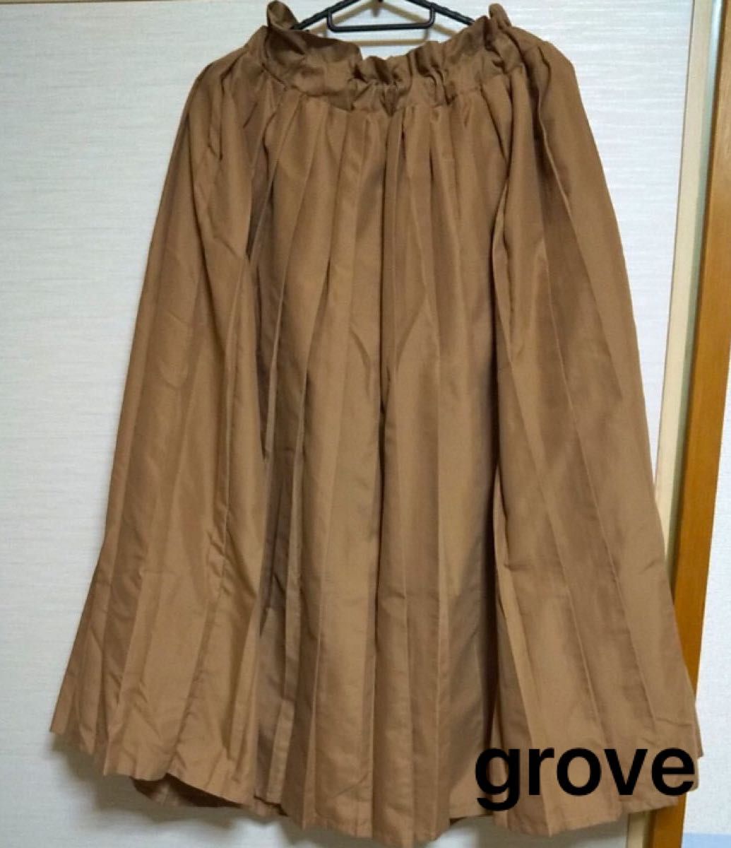 【grove】グローブ　ロングプリーツスカート　M