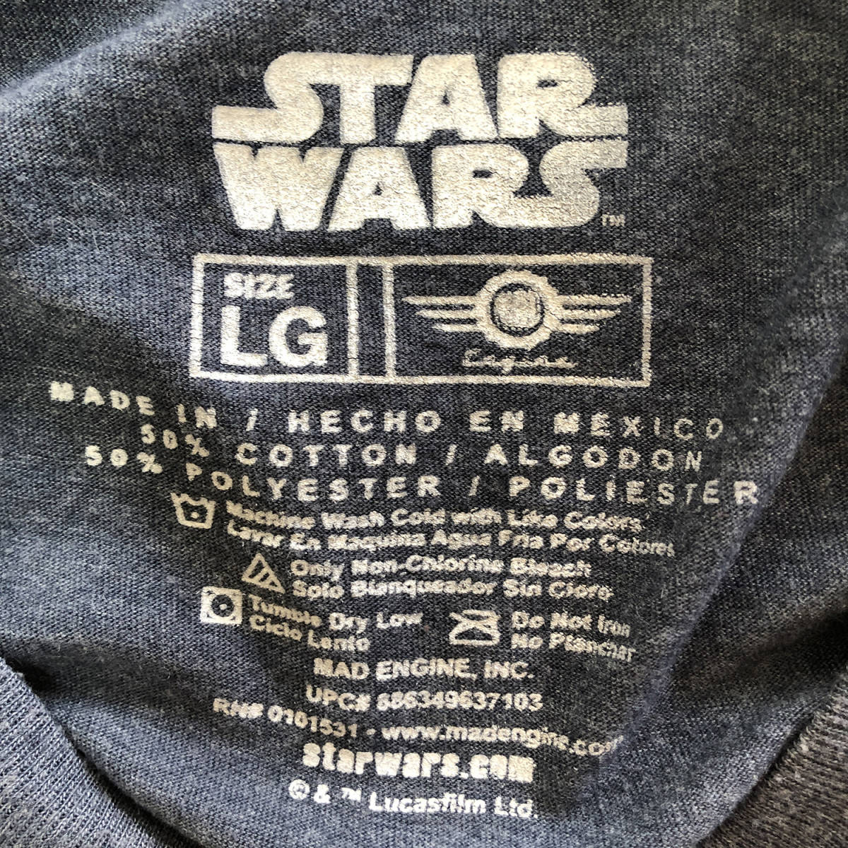 USA 古着 半袖 Tシャツ スターウォーズ STAR WARS ボバフェット ネイビー メンズL 古着卸 激安 BA0827_画像5