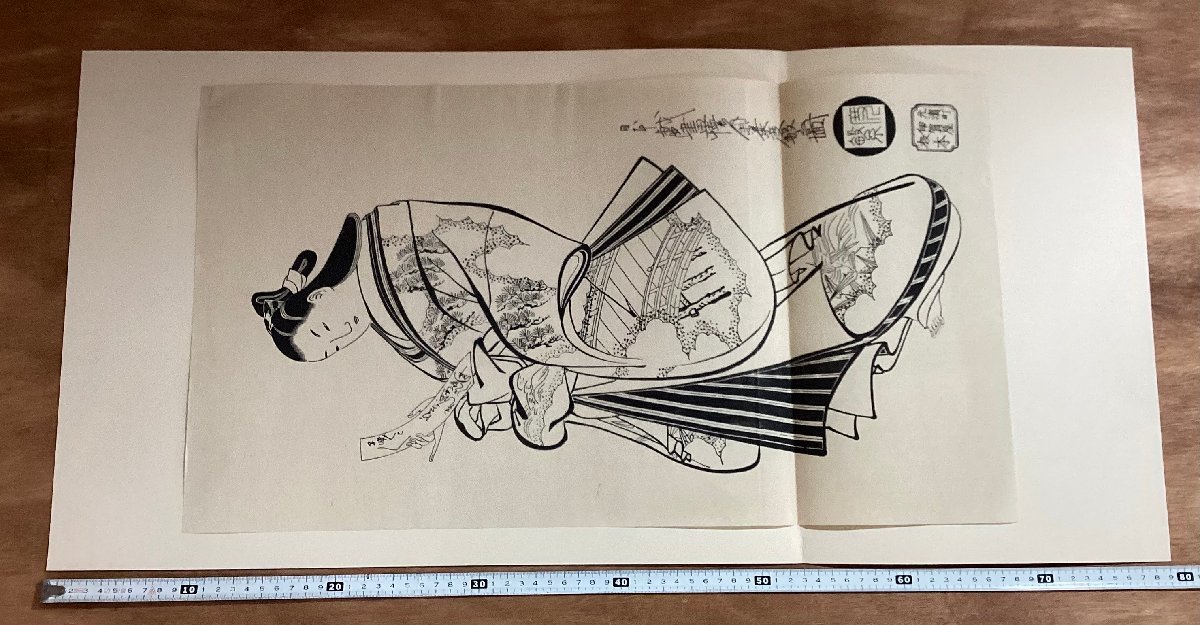 BA137# free shipping # Japan ... month not yet leaf times ... month . times tanzaku .. woman . woman .. map woodblock print ukiyoe portrait painting picture Japanese picture length :58cm width :33cm/.GO.