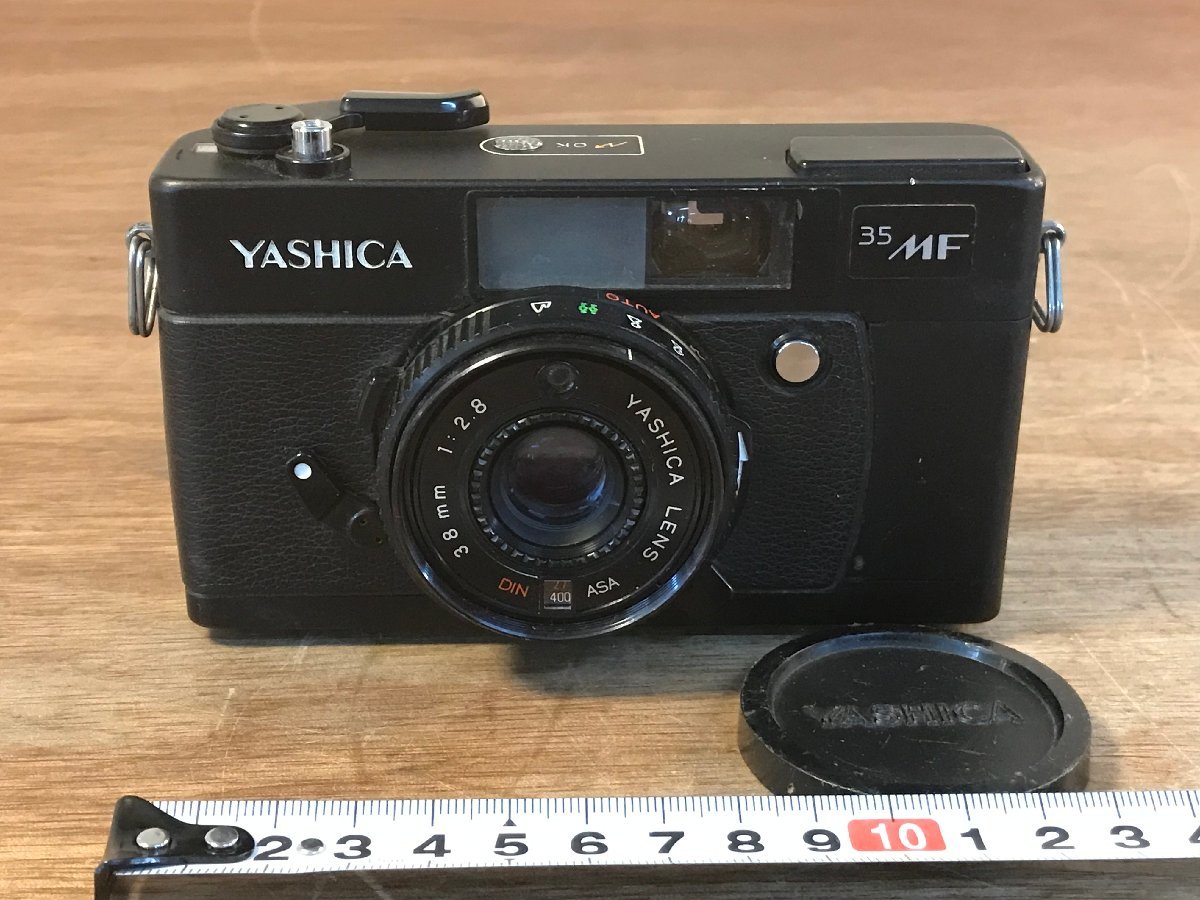 SS-88■送料無料■35MF YASHICA フィルムカメラ コンパクトカメラ 38mm 1:2.8 390g●レンズに曇りあり●ジャンク扱い/くATら_画像2