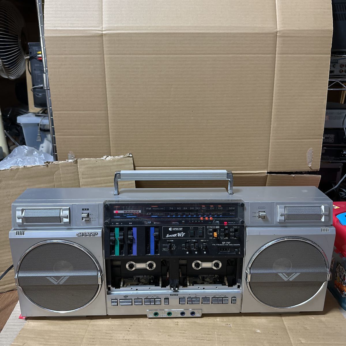 SHARP SEARCHER-WF GF-757ラジカセ ダブルカセット-