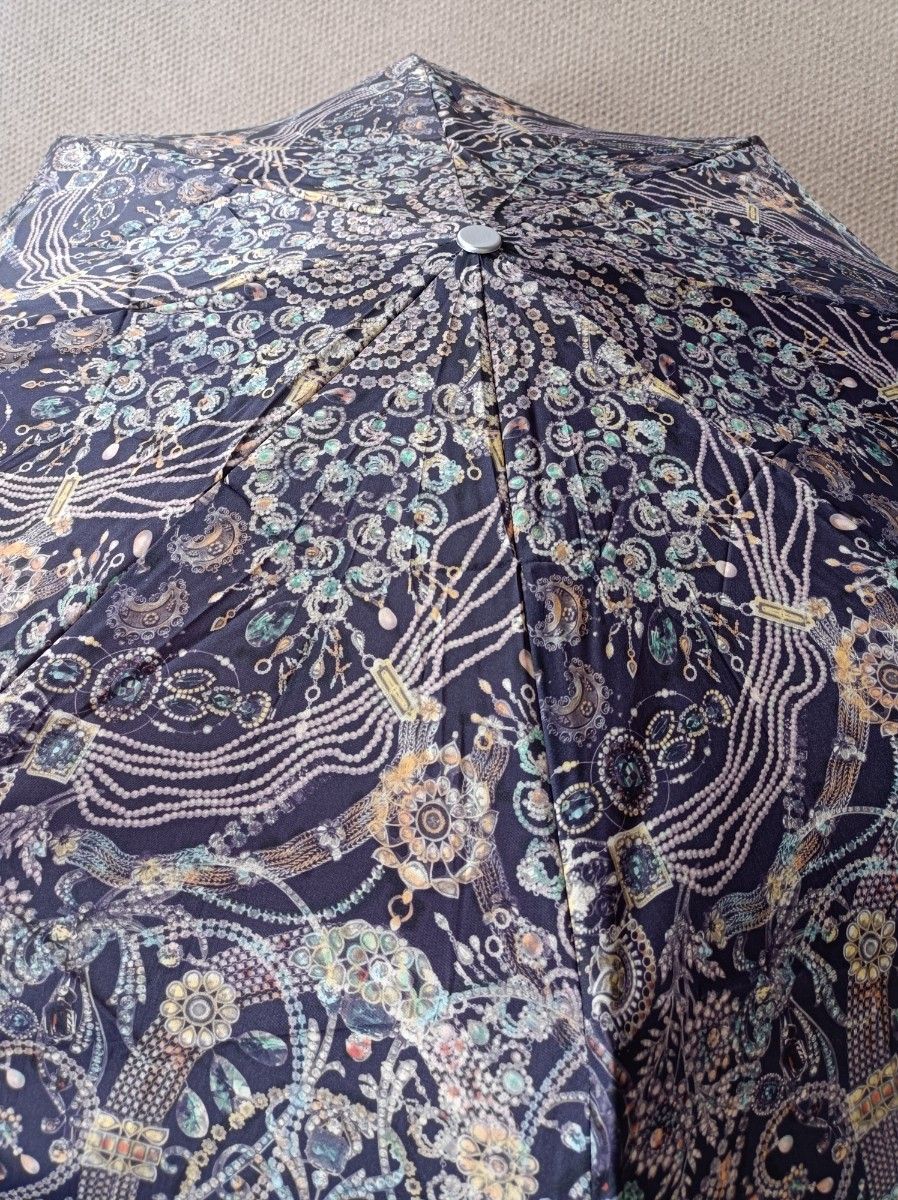 ジャンポールゴルチェ 美品 フランス製 ワンタッチ雨傘 折りたたみ傘 