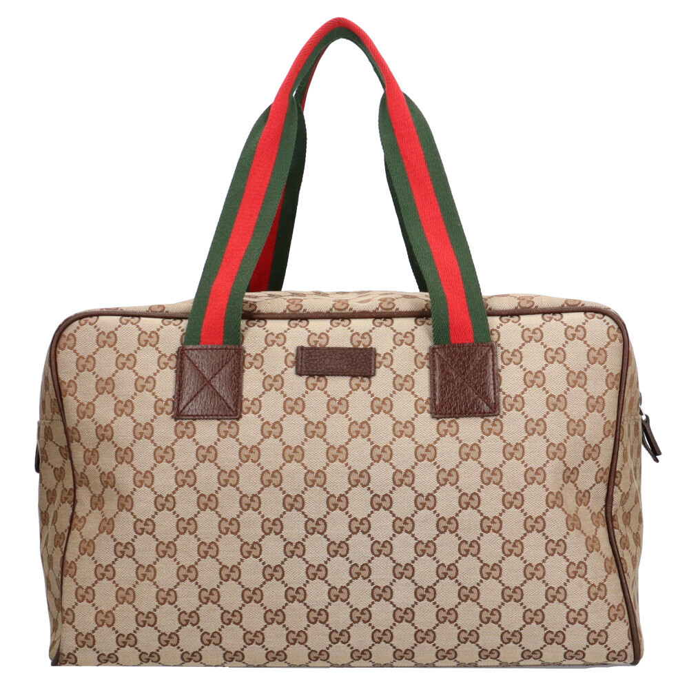 グッチ】GUCCI ボストンバッグ GGキャンバス ベージュ ユニセックス【中古】 グッチ ボストンバッグ