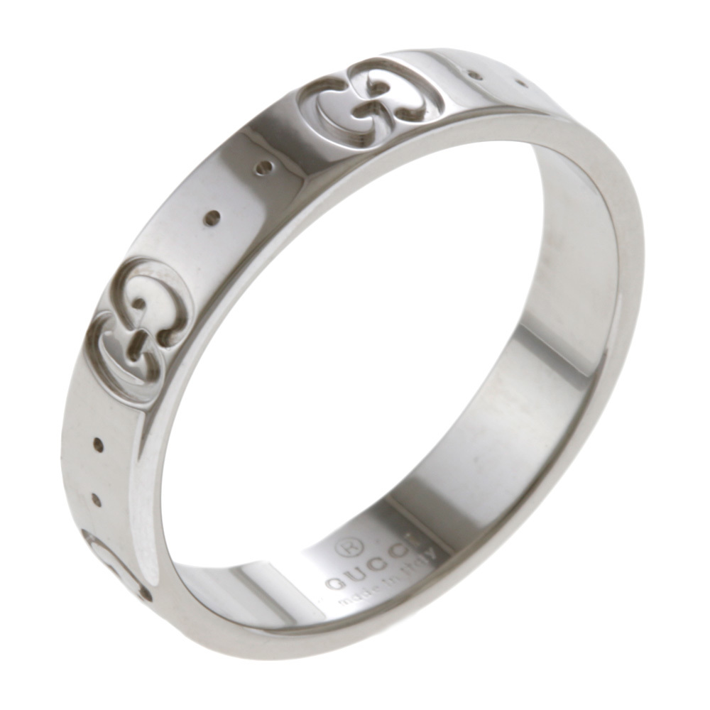 GUCCI グッチ k18 アイコン 18k WG 18金 リング 14号 指輪