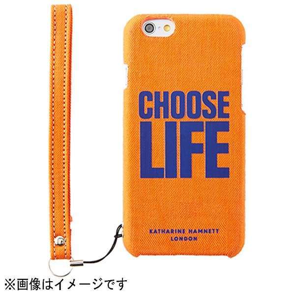 Apple iPhone 6s , iPhone 6 用 KATHARINE HAMNETT LONDON×Simplismコラボモデル カードポケット ケース CHOOSE LIFE オレンジ 未使用品