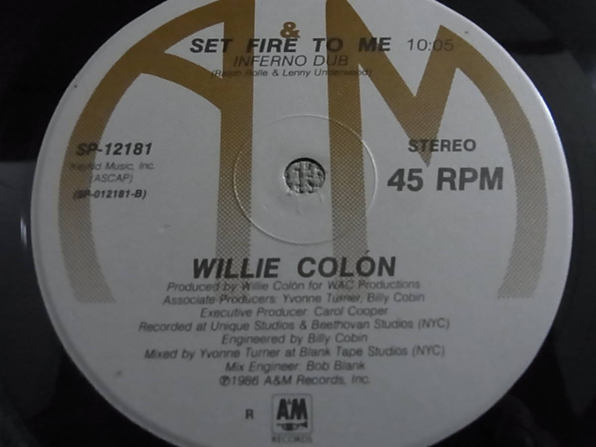 US12' Willie Colon/Set Fire To Me-Latin Jazzbo Version & Inferno Dub *Mixed by Yvonne Turner *ジャケット裏書き込み有の画像4