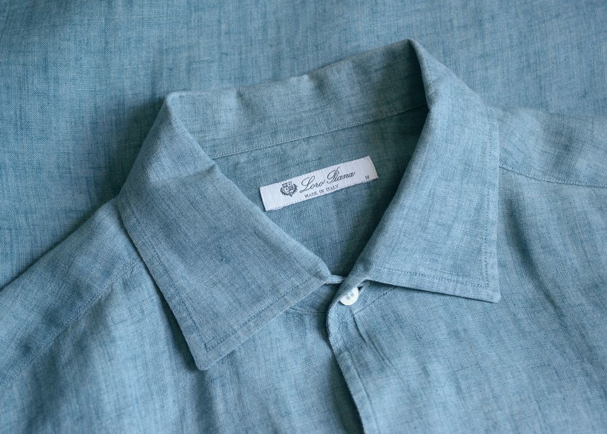 Loro Piana LINEN SHIRT ロロピアーナ リネンシャツ col Light Blue