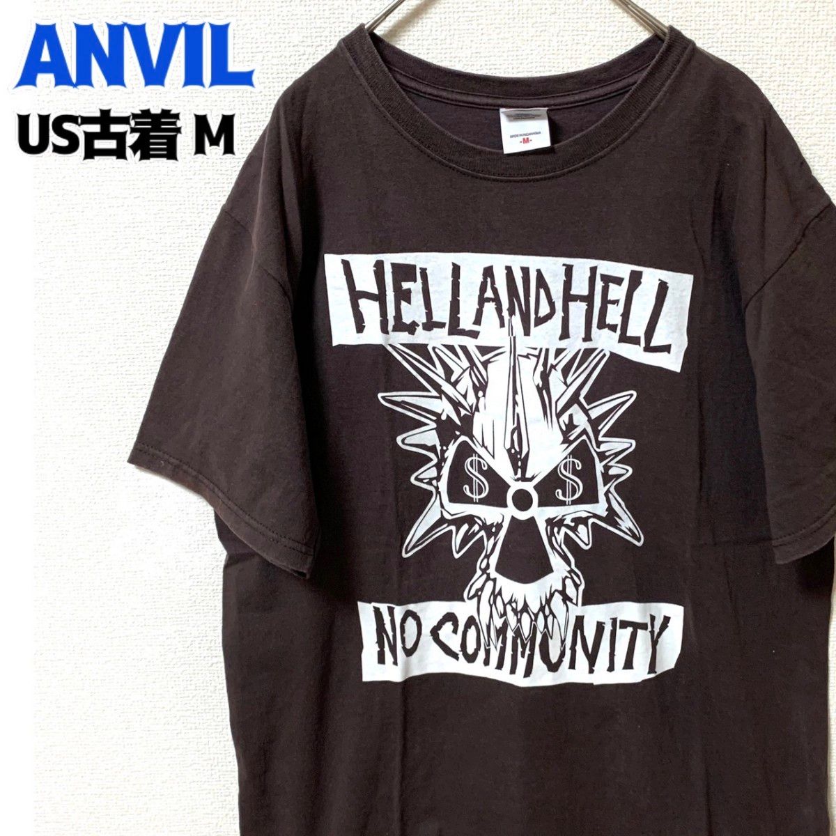 US古着 anvil アンビル 半袖Tシャツ バンドT ヘルアンドヘル プリント