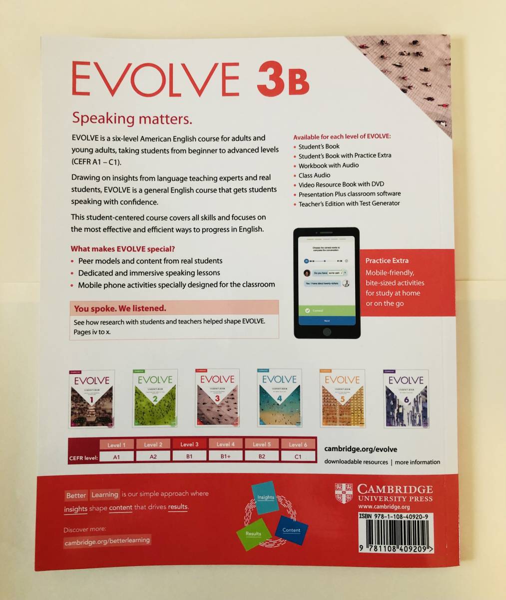 ●○ 新品 Evolve Level 3 Student's Book B CAMBRIDGE UNIVERSITY PRESS ケンブリッジ大学出版 外国語 英語 教材 ○●_画像2