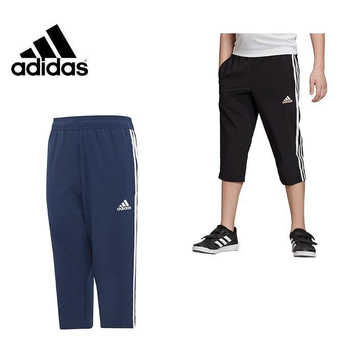 ●○ 美品 adidas アディダス Climalite Training クライマライト 3/4 トレーニングパンツ 7分丈 ハーフパンツ J150 ネイビー ○●_画像3