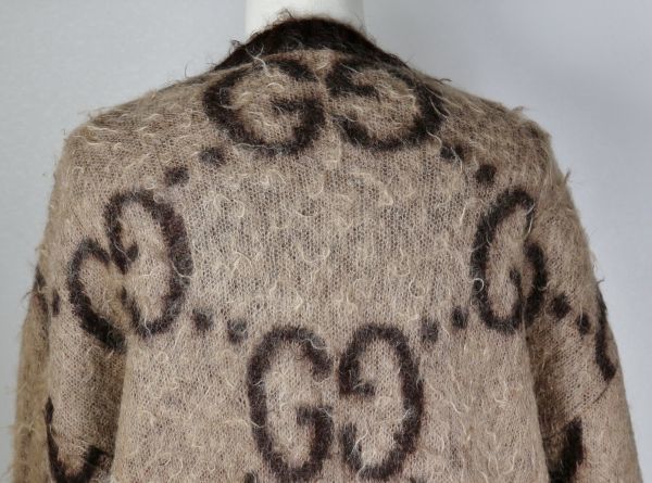 20AW GUCCI Gucci GG pattern moheya wool oversize V neck knitted sweater S sweater b6538