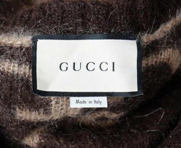 20AW GUCCI グッチ GG柄 モヘヤ ウール オーバーサイズ Vネック ニット セーター S sweater b6538_画像8