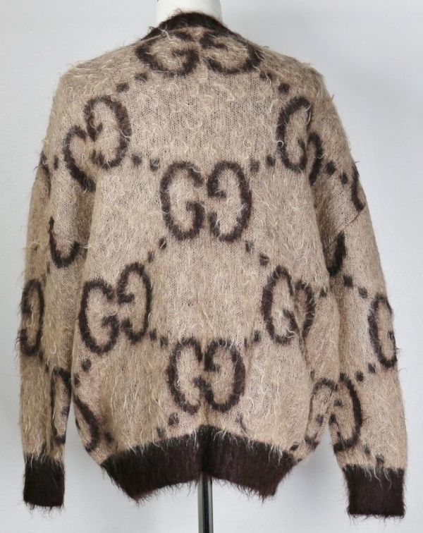 20AW GUCCI グッチ GG柄 モヘヤ ウール オーバーサイズ Vネック ニット セーター S sweater b6538_画像6