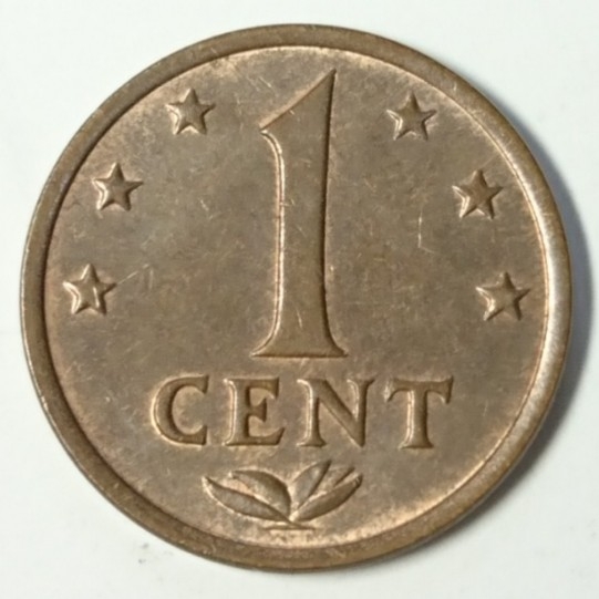 【オランダ領アンティル】1セント銅貨 1971年 約18mm (1)_画像1