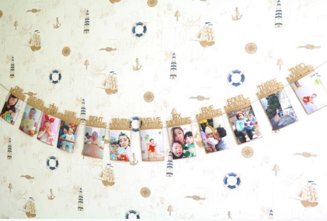 【新品】フォトフレーム　写真　誕生日　祝い お祝いカード　装飾品　成長記録　赤ちゃん写真　かざり　記念フォト_画像2