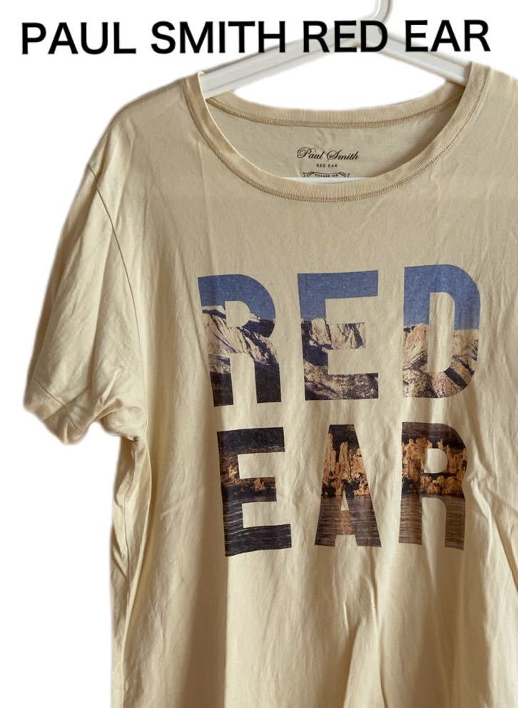 【送料無料】中古 PAUL SMITH RED EAR レッドイアー プリント Tシャツ ベージュ_画像1