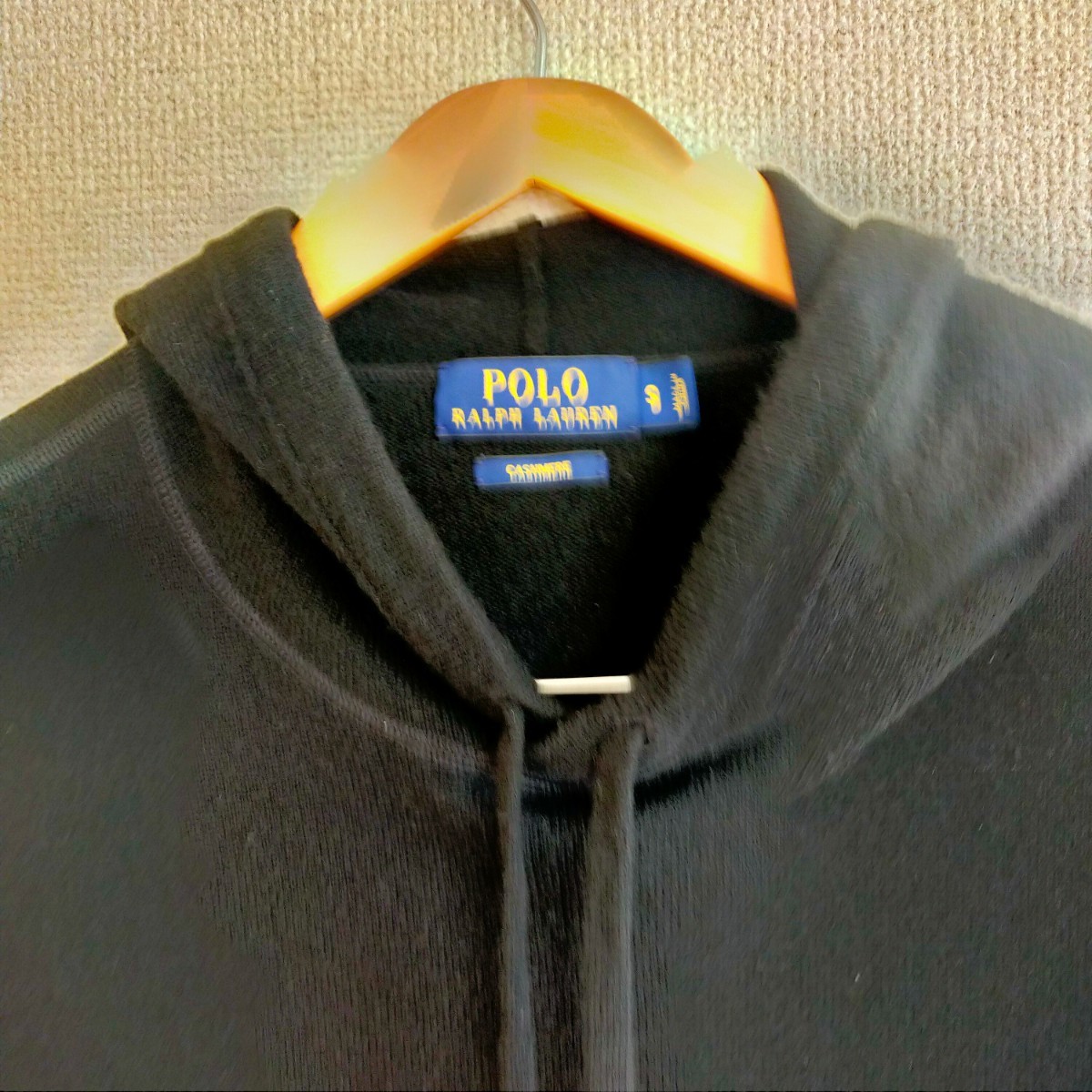 POLO RALPH LAUREN ポロ ラルフローレン カシミヤ100% cashmere hoodie フーディ パーカー カシミア ニット S ブラック(黒）_画像4