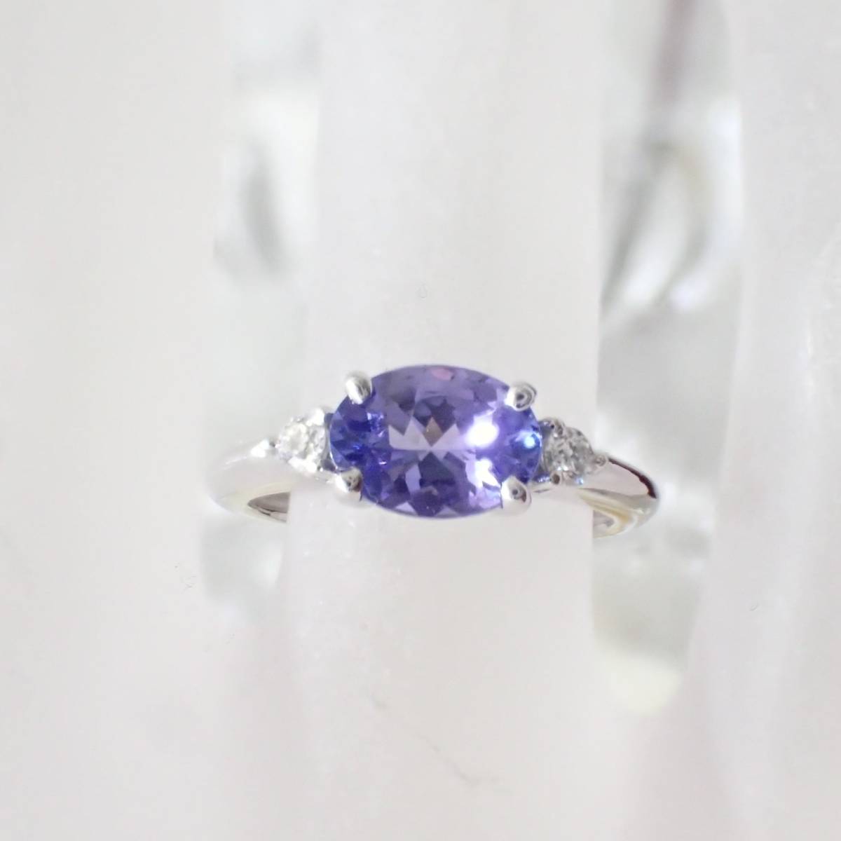 タンザナイト 1.23ct ダイヤモンド 0.10ct K18WG リング_画像8